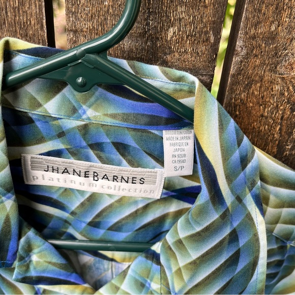 Jhane Barnes Men’s Platinum Collection Geometric Abstract Short Sleeve Shirt - Picture 3 of 10